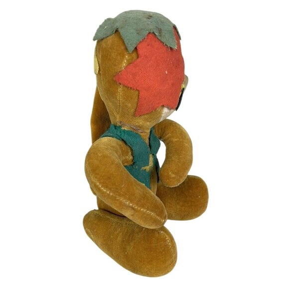 Vintage Squirrel Plush Stuffed Animal Toy Antique Stars On Head Vest Jointed - Picture 3 of 9